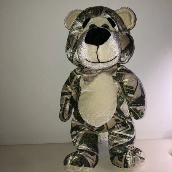 Nanco American Dollar Bear Plush USA Money Velvet Stuffed Toy 2007 Six flags - Picture 1 of 6